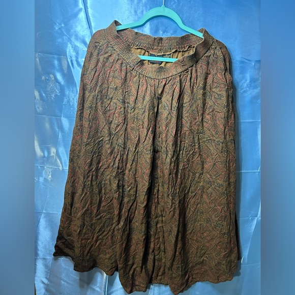 Elegant Paisley Brown long Skirt with pockets on the side - Picture 1 of 5